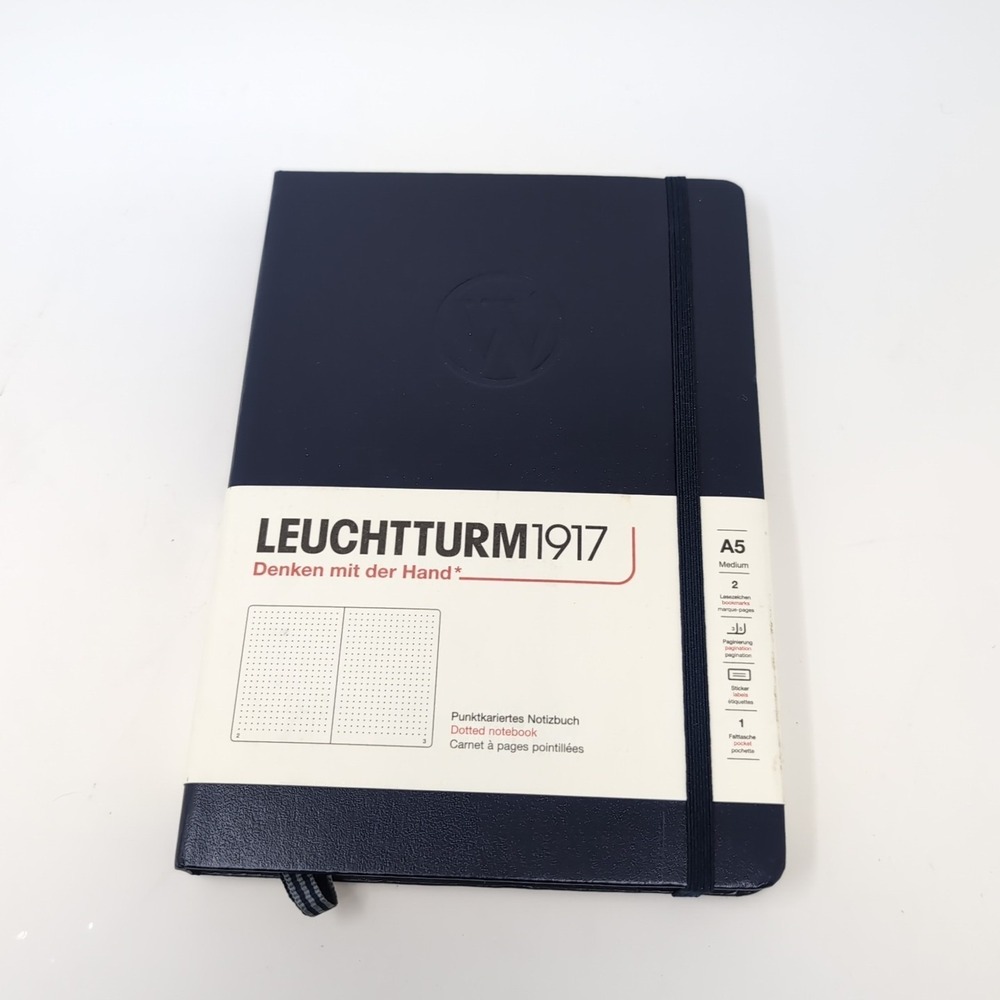 Leuchtturm 1917 Hardcover Dot Grid Notebook in Navy Blue - A5 - NEW